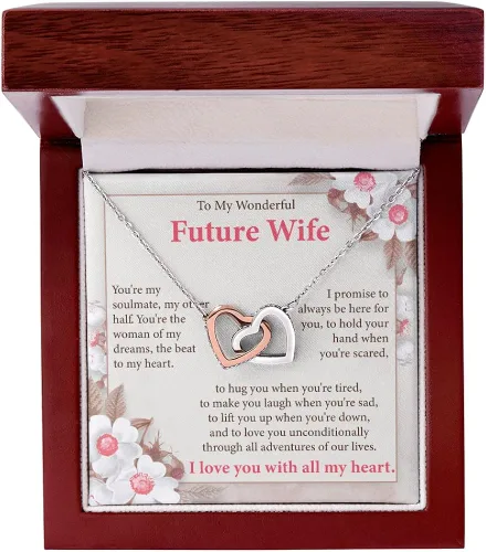 Miniatura 3 de Collar de To My Future Wife Youre My Soulmate My Other Half regalo de cumpleaños para prometida joyería romántica de alma gemela collar de nudo
