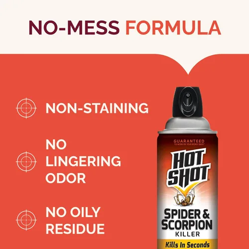 Miniatura 6 de Hot Shot - Aerosol para matar arañas y escorpiones, mata grandes arañas y escorpiones en segundos, incluyendo viuda negra, reclusa marrón y arañas
