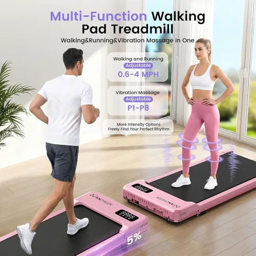 Miniatura 2 de Caminadora pequeña con inclinación – Cintas de correr para debajo del escritorio con barra de asa, cintas de correr plegables portátiles compactas