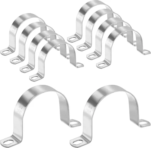 Miniatura 12 de M METERXITY Paquete de 3 abrazaderas de conducto, correa rígida de acero inoxidable 304 de 3-1/2 pulgadas M89 U con 2 agujeros