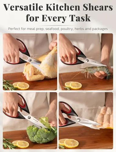 Miniatura 3 de Astercook Tijeras de Cocina Multiusos Resistente, Juego de 3 Tijeras de Cocina, Utensilios de Cocina de Acero Inoxidable para Cortar Alimentos, Aves
