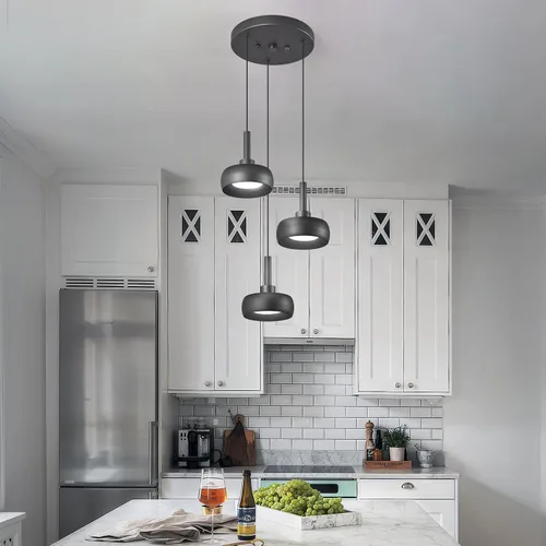 Miniatura 3 de Modernas lámparas colgantes negras para isla de cocina, mini cúpula, lámpara colgante para dormitorio, sala de estar, comedor, bar (3 luces)