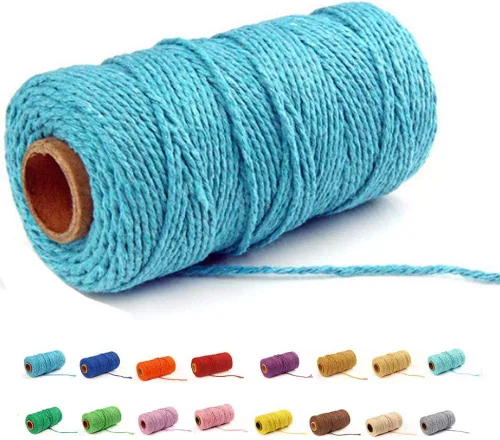 Miniatura 10 de FLIPPED (109 yardas/1.5 mm/35 colores opcionales) 109 cuerdas de macramé para manualidades, cuerda de algodón para macramé, cuerda de panadero, Gris