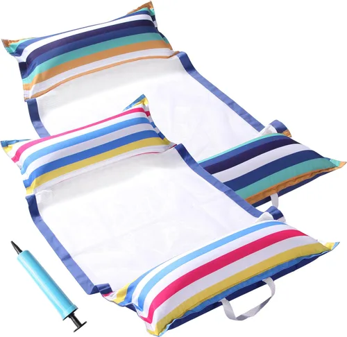 FindUWill Flotadores de hamaca para piscina, XL, paquete de 2 flotadores inflables 4 en 1 (silla, silla de descanso, flotador), tumbona para adultos