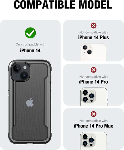 Miniatura 3 de RAPTIC Shield para iPhone 14, funda protectora transparente a prueba de golpes, grado militar, probada en caídas de 10 pies, marco de aluminio