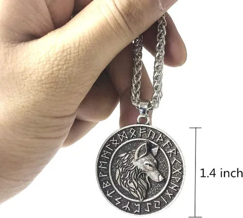 Miniatura 4 de Leprato Collar vikingo nórdico, amuleto de runa vikinga nórdica, dije de amuleto vikingo, regalo de joyería para hombres y mujeres