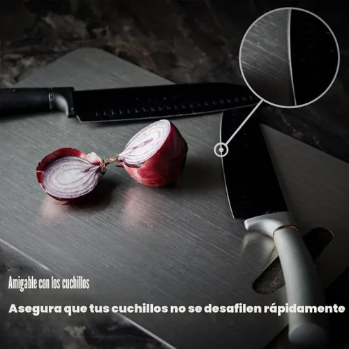 Miniatura 3 de Tabla de Corte de Titanio - Nueva Mejora 2025 Tablas de Corte 100% Puras de Titanio para Cocina, Doble Cara, No Tóxica, Titanware, Tabla de Corte