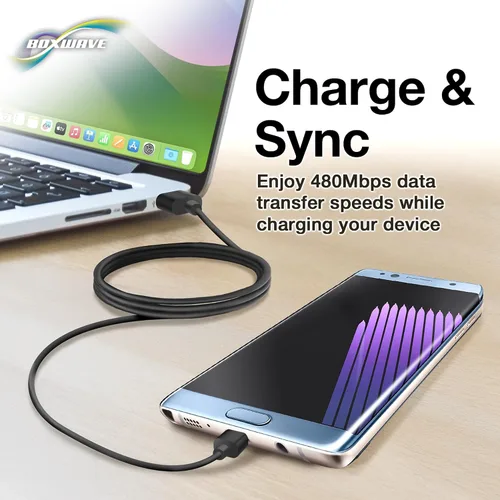 Miniatura 3 de BoxWave Cable compatible con Panasonic Toughbook FZ-T1 - Cable DirectSync, cable duradero de carga y sincronización