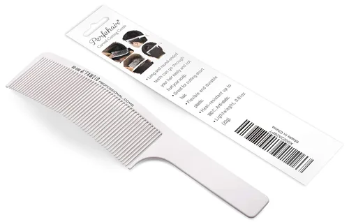 PERFEHAIR Peine curvo del cortapelos del peluquero, peine del corte del pelo del top plano para los hombres -blanco