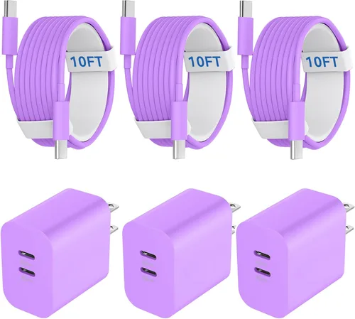 Miniatura 11 de Cargador USB C para iPhone 17/16/15 Pro Max Cargador Carga Rápida 10FT, Bloque de Carga C de 20W con Cable USB C a C Compatible para iPhone 17 16 15