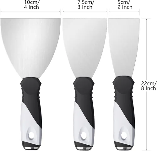 Miniatura 5 de Mister Rui Raspador de pintura, herramienta de espátula pequeña de metal de 2 pulgadas para madera, cuchillo de acero inoxidable con extremo