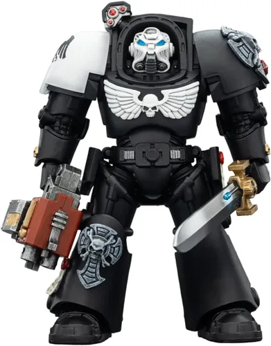 Miniatura 11 de JOYTOY Warhammer 40,000 1/18 Figura de acción Salamanders Terminator 1 con espada de poder y bolter de tormenta, modelo de colección de regalos