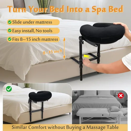 Miniatura 4 de AOSSA Reposacabezas de masaje para cama – Kit de masaje ajustable en la parte superior del colchón con cojín de cara hacia abajo, spa en casa