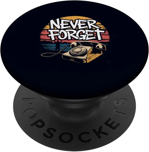Never Forget Old Phone Retro Vintage 70s 80s 90s Nostalgia PopSockets Adhesive PopGrip