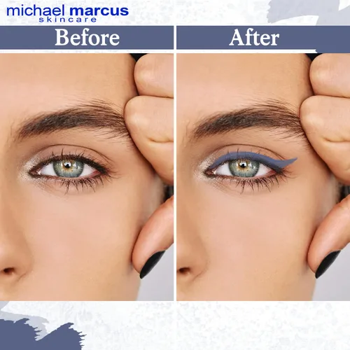 Miniatura 6 de michael marcus Delineador de ojos y pincel para pastel, 2 piezas de delineador de ojos prensado en seco activado por agua y cepillo profesional