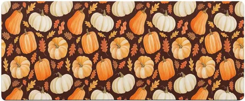 Fall Pumpkins Bath Mat for Tub,Non Slip Bathroom Floor Runner Rug Quick Dry & Absorbent Diatomaceous Earth Shower Sink Kitchen Doormat,Thanksgiving
