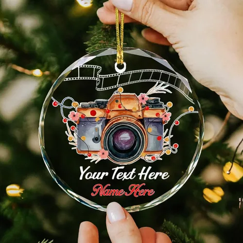 Miniatura 8 de Adorno de fotógrafo personalizado 2025, adorno de cámara con nombre, decoración de árbol para amantes de la fotografía, recuerdo único de vacaciones