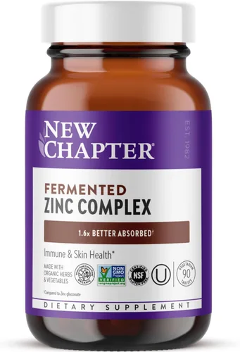 Miniatura 11 de New Chapter Suplemento de zinc, complejo de zinc fermentado, un diario para apoyo inmunológico + salud de la piel, fórmula de equilibrio mineral