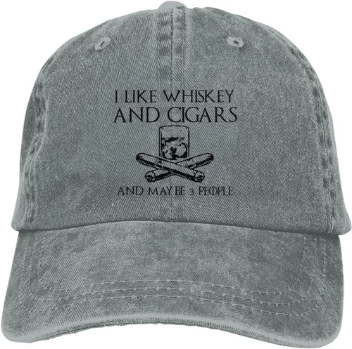 Miniatura 30 de Philysonic Funny Hat I Like Whisky and Cigars and Maybe 3 People Sombreros para Hombres Gorras de Béisbol Gorras Ajustables