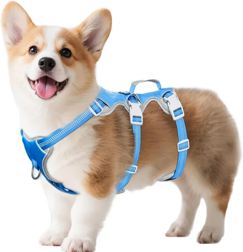 Miniatura 9 de Huntboo Arnés para perro a prueba de escape, arnés reflectante con mango acolchado, transpirable, duradero, chaleco ajustable para perros medianos
