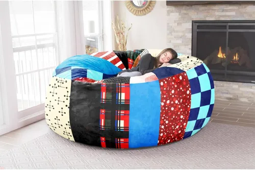 Miniatura 7 de Funda de puf gigante de 6 pies - Funda de puf de terciopelo holandés suave y esponjosa (sin relleno, solo funda), funda de sofá holgazán extragrande
