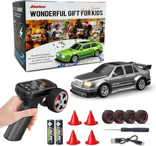 Miniatura 8 de 1/43 Mini Auto RC de Drift con Giroscopio, Auto RC Proportacional 4WD, Autos RC de Grado Hobby 2.4GHZ, Vehículo Modelo RTR, Alta Velocidad de Granate