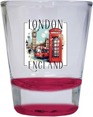 Miniatura 7 de London England Design C Souvenir - Vaso de chupito redondo de 1.5 onzas, color azul, paquete de 2