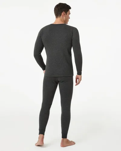 Miniatura 3 de LAPASA Conjunto de ropa interior térmica ultra pesada para hombre, capa base de forro polar con forro polar largo M63, Negro