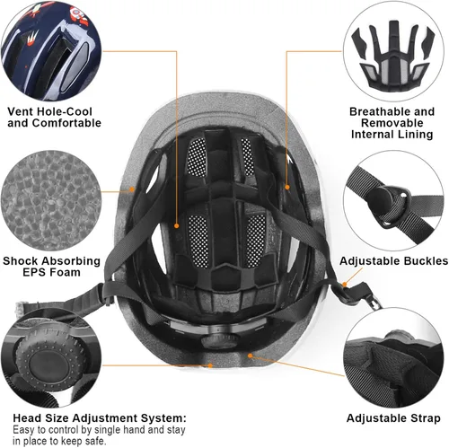 Miniatura 3 de Glaf - Casco de bicicleta para bebés, cascos para niños pequeños de 1 año en adelante, para niñas y niños, multideporte, ajustable, para scooter
