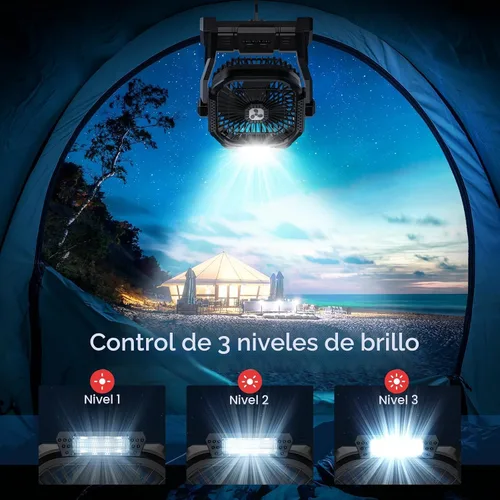 Miniatura 5 de ONLYNEW Ventilador portátil recargable de 20000 mAh, ventilador alimentado por batería inalámbrica con linterna LED, USB C operado por batería