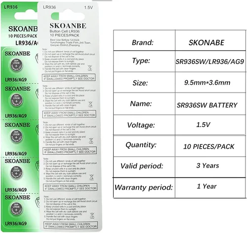 Miniatura 3 de SKOANBE SR936SW 394 AG9 1.5V botón de la moneda de la batería del reloj (10 unidades)