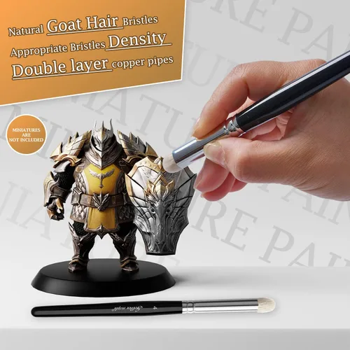 Miniatura 2 de Golden Maple Dry Brush - Juego de pinceles para pintura en miniatura, 6 unidades, modeladores profesionales, pinceles de pintura en miniatura