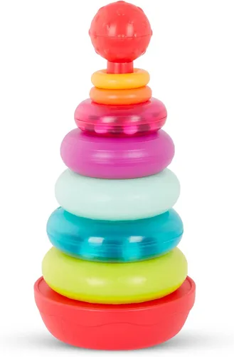 Miniatura 12 de B. toys Juguetes sensoriales para bebés - Bloques suaves para bebés - Vasos de goteo apilables - Números, formas y animales - Más de 6 meses