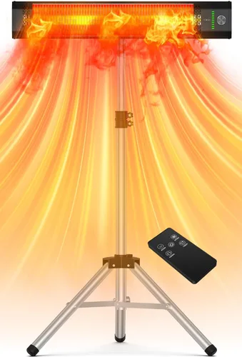 calentadores de 1500 W para exteriores de patio con 9 niveles de calefacción, impermeable IP65, temporizador de 9H, calentadores de patio eléctricos