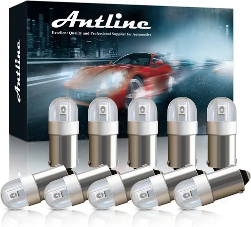 Miniatura 13 de Antline BA9S BA9 1895 1891 53 57 47830 64111 3893 Bombilla LED amarillo ámbar, superbrillante Canbus libre de errores, 12 voltios de repuesto