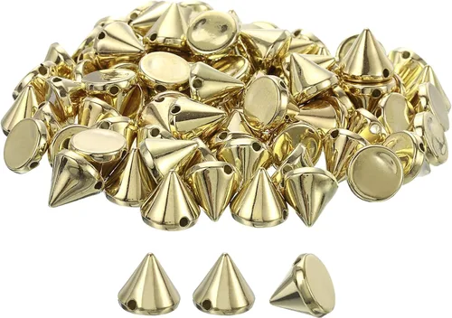 Miniatura 16 de uxcell 200 tachuelas acrílicas con forma de cono de espiga, 0.316 x 0.315 pulgadas, parte trasera plana, pegamento para coser en cuentas punk