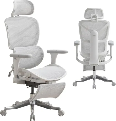 Miniatura 15 de Welax Silla de oficina ergonómica con reposapiés, silla de oficina de malla con reposabrazos 6D y reposacabezas 3D, silla de escritorio S9 Pro
