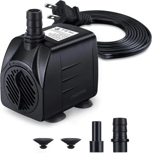 CWKJ Bomba de fuente, bomba de agua sumergible de 220 GPH(15 W, 900 L/H), bomba de agua duradera para fuente al aire libre con cable de alimentación