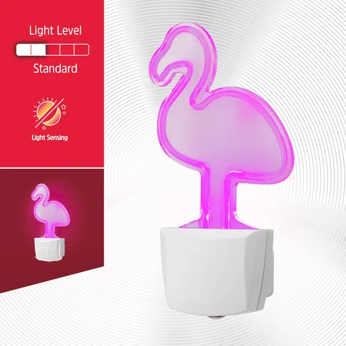 Miniatura 2 de Energizer Luz nocturna flamenco, neón, encendido/apagado automático, rosa