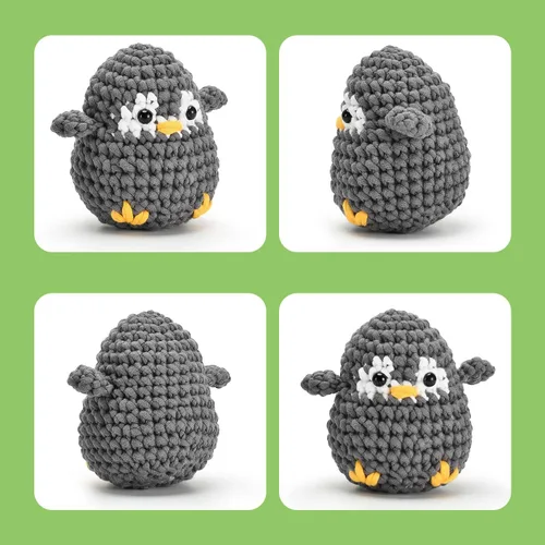 Miniatura 4 de Zepiany Kit de ganchillo para principiantes con hilo para principiantes, kit de ganchillo Amigurumi para principiantes, kit de tejer animales