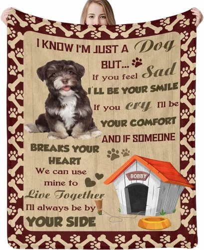 Miniatura 30 de Artsadd Manta de memoria personalizada, regalo personalizado con imagen de perro, manta conmemorativa, regalo de condolencias para amantes