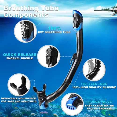 Miniatura 6 de Máscara de buceo Pano 3 para adultos, máscara de esnórquel de vidrio templado, máscara de natación antivaho sin fugas, gafas de natación con Juego