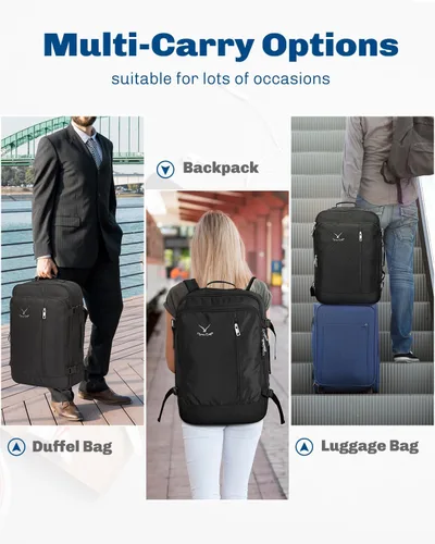 Miniatura 9 de Hynes Eagle Mochila de mano de 38 L, mochila de viaje grande para mujeres, aprobada para vuelos, bolsa de fin de semana, mochila para laptop