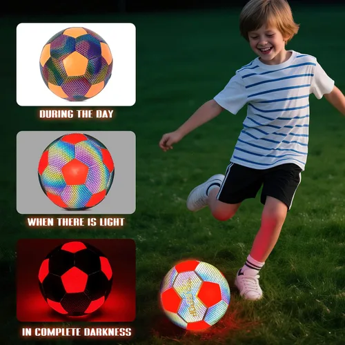 Miniatura 3 de Balón de fútbol que brilla en la oscuridad con luces LED, pelota de fútbol iluminada para juegos nocturnos, tamaño 5 regalo para niños y adultos