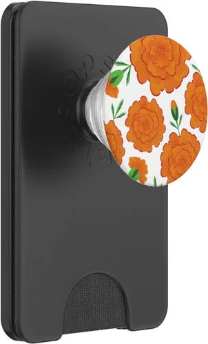 Miniatura 7 de Marigold - PopSockets intercambiables con diseño decorativo sin costuras, color naranja