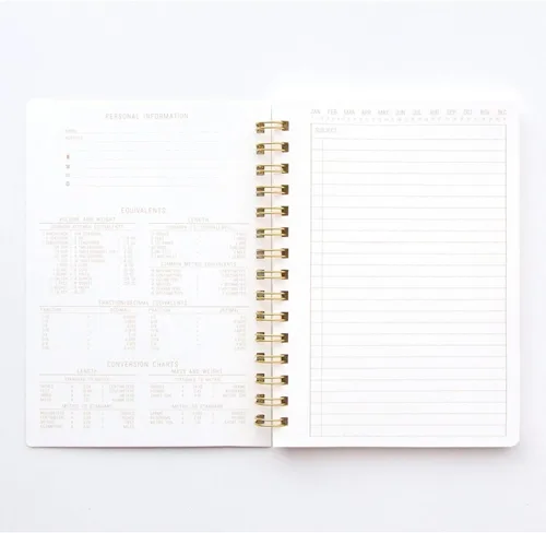 Miniatura 4 de DesignWorks Ink Cuaderno de papel texturizado de doble alambre, planificador diario y diario de escritura de tapa suave, 160 páginas perforadas a