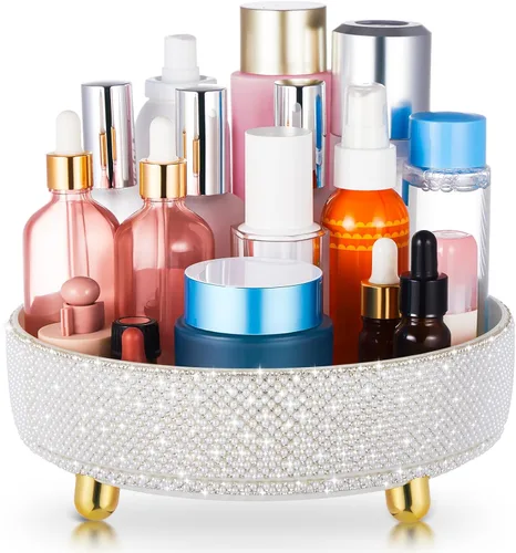 Miniatura 9 de Honeydak Organizador de maquillaje de perfume negro brillante para el Día de la Madre, regalos para el Día de la Enfermería para mujeres