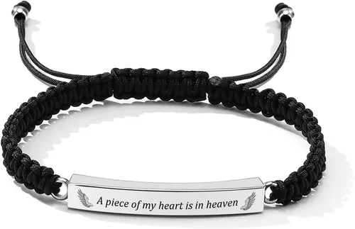 Miniatura 7 de Pulsera de urna personalizada para cenizas, recuerdos de joyería de cremación para mujeres y hombres, pulsera ajustable de cuerda tejida hecha a