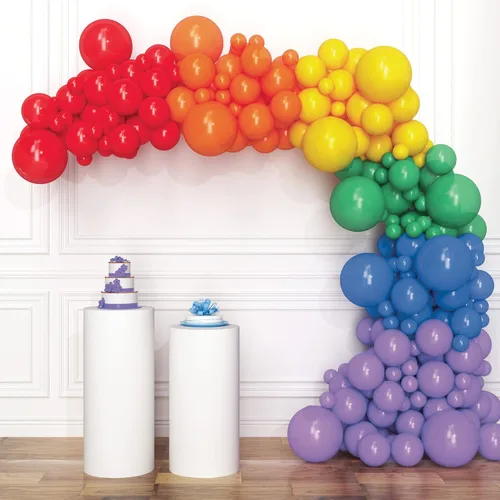 HOUSE OF PARTY Kit de arco de globos arcoíris - 135 piezas Globos coloridos de orgullo incluidos para guirnalda de globos, arco y decoraciones de