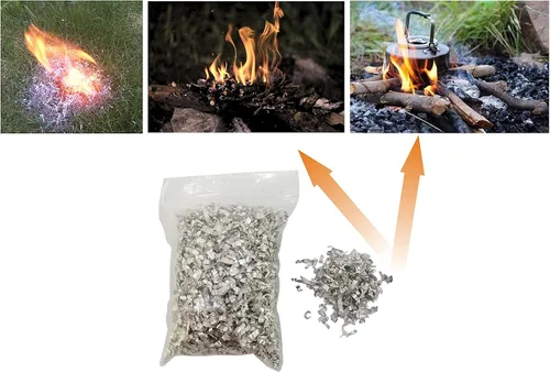 Miniatura 6 de Kit de iniciación de fuego, paquetes de afeitado de magnesio 6/8 + 20/40 resistentes al agua y a prueba de viento Ferro Rod Striker - Kit